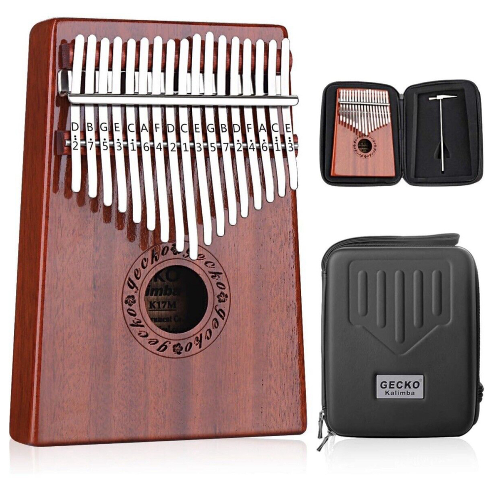 GECKO Kalimba 17 Keys Thumb Piano with Waterproof Protective Box Finger Piano￼